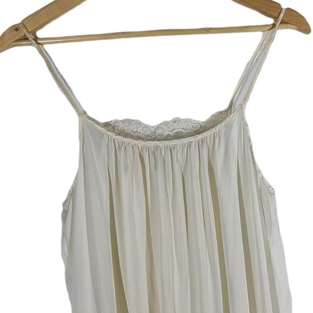 Sears slip dress Womens S (8/10) Ivory Full Nylon Silky Lingerie Sexy - Picture 5 of 8